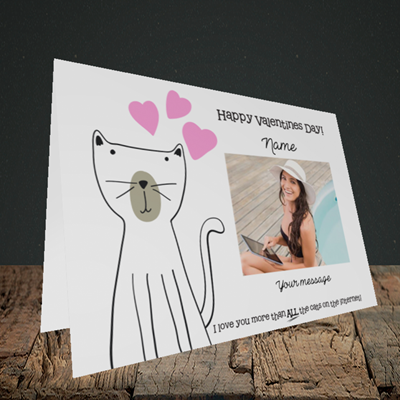 Picture of Cat, Valentine's Design, Landscape Greetings Card