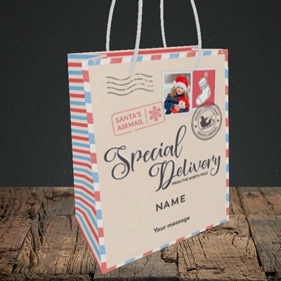 Picture of Special Delivery, Christmas Design, Small Portrait Gift Bag