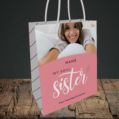 Picture of Soul Sister, Birthday Design, Small Portrait Gift Bag