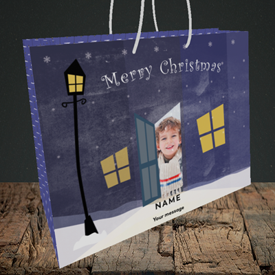 Picture of Lamp Post, Christmas Design, Medium Landscape Gift Bag