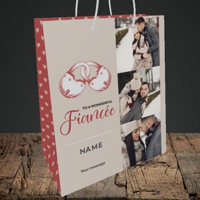 Picture of Wonderful Fiancée, Valentine's Design, Medium Portrait Gift Bag