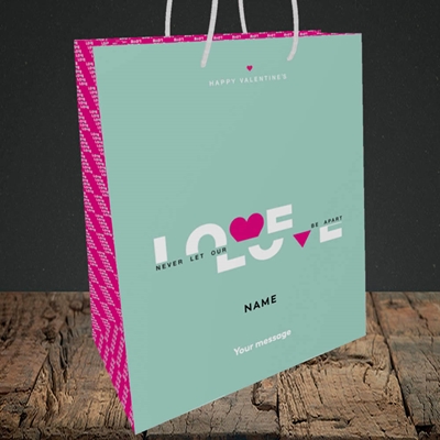 Picture of Never Let Our Love Be Apart (Without Photo), Valentine's Design, Medium Portrait Gift Bag