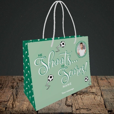 Picture of He Shoots He Scores, Pregnancy Design, Small Landscape Gift Bag