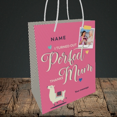 Picture of Perfect Mum, Mother's Day Design, Small Portrait Gift Bag