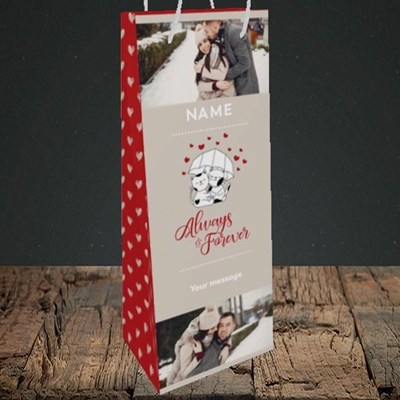 Picture of Always & Forever, Valentine's Design, Bottle Bag
