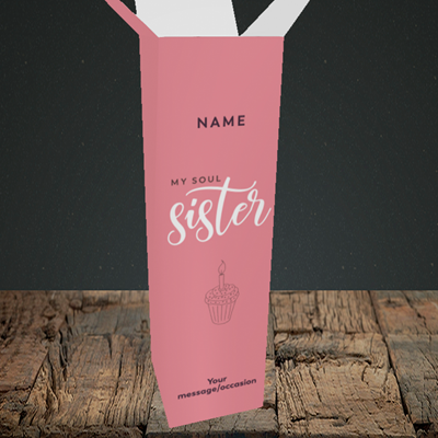Picture of Soul Sister, (Without Photo) Birthday Design, Upright Bottle Box