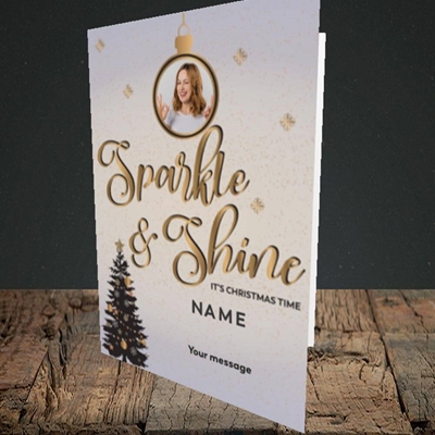 Picture of Sparkle & Shine, Christmas Design, Portrait Greetings Card