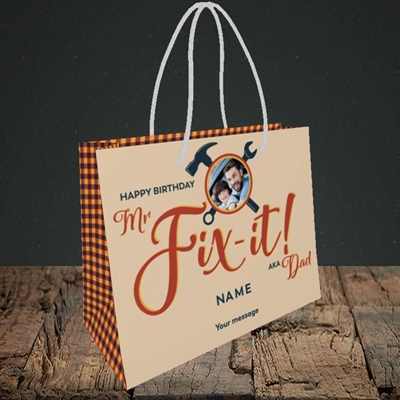 Picture of Mr Fix It, Birthday Design, Small Landscape Gift Bag