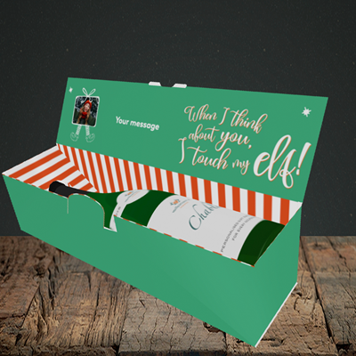 Picture of Touch My Elf, Christmas Design, Lay-down Bottle Box