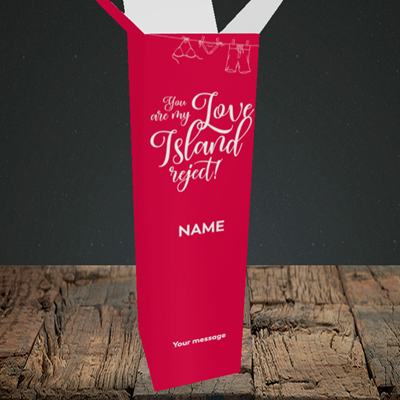 Picture of Love Island Reject, (Without Photo) Valentine's Design, Upright Bottle Box