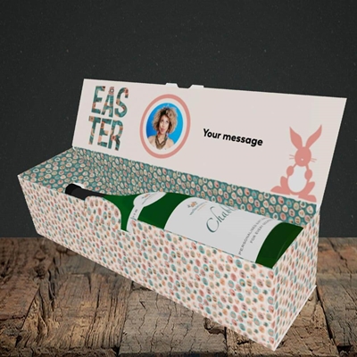 Picture of Pink Bunny, Easter Design, Lay-down Bottle Box