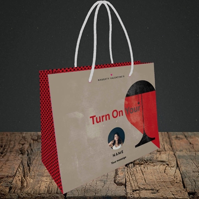 Picture of Turn On Your Red Light, Valentine's Design, Small Landscape Gift Bag