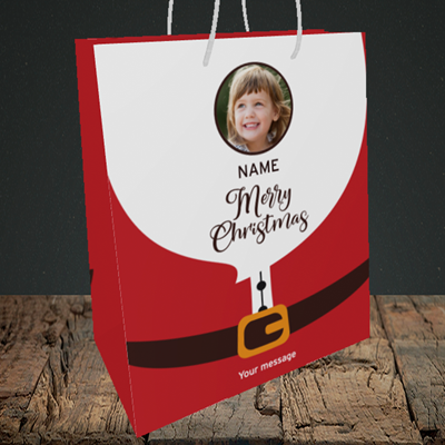 Picture of Santa, Christmas Design, Medium Portrait Gift Bag
