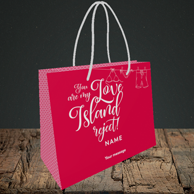 Picture of Love Island Reject, (Without Photo) Valentine's Design, Small Landscape Gift Bag