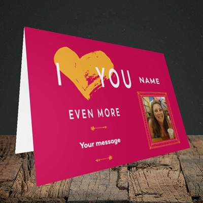 Picture of Love You Even More, Anniversary Design, Landscape Greetings Card