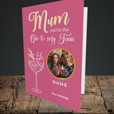 Picture of Gin To My Tonic, Mother's Day Design, Portrait Greetings Card