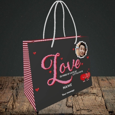 Picture of Love Bits, Valentine's Design, Small Landscape Gift Bag