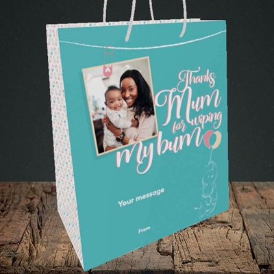 Picture of Wiping My Bum, Mother's Day Design, Medium Portrait Gift Bag