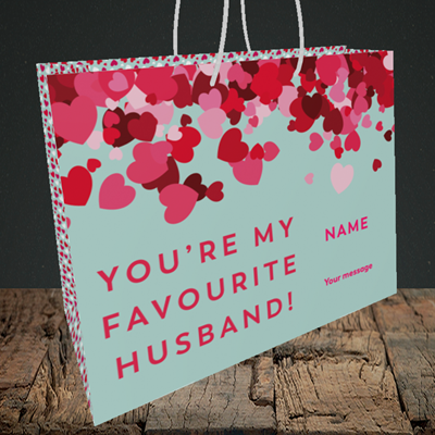 Picture of Favourite Husband(Without Photo), Valentine's Design, Medium Landscape Gift Bag
