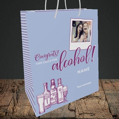 Picture of Calls For Alcohol, Celebration Design, Medium Portrait Gift Bag