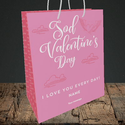 Picture of Sod Valentine's Day, (Without Photo) Valentine's Design, Medium Portrait Gift Bag