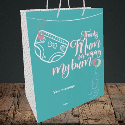 Picture of Wiping My Bum(Without Photo), Mother's Day Design, Medium Portrait Gift Bag