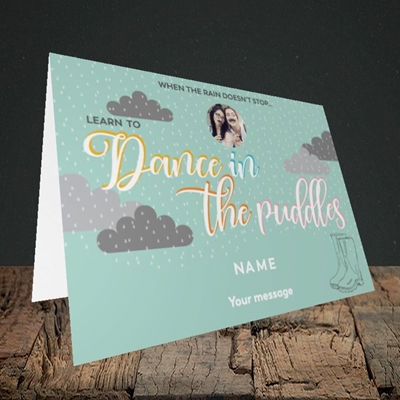 Picture of Puddles, Thinking of You Design, Landscape Greetings Card