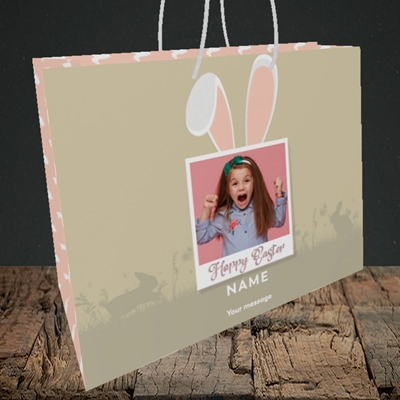 Picture of Hoppy Polaroid, Easter Design, Medium Landscape Gift Bag
