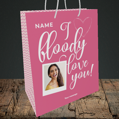 Picture of I Bloody Love You, Valentine's Design, Medium Portrait Gift Bag