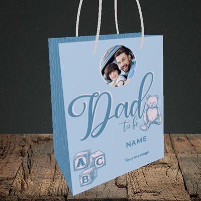 Picture of Dad To Be, Pregnancy Design, Small portrait Gift Bag