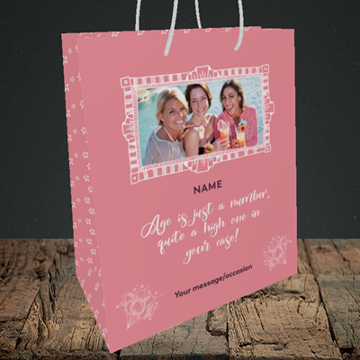 Picture of Age, Birthday Design, Small Portrait Gift Bag