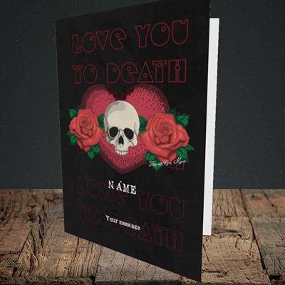 Picture of Love You To Death(Without Photo), Valentine's Design, Portrait Greetings Card