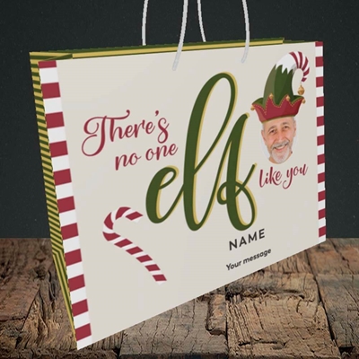 Picture of No One Elf, Christmas Design, Medium Landscape Gift Bag