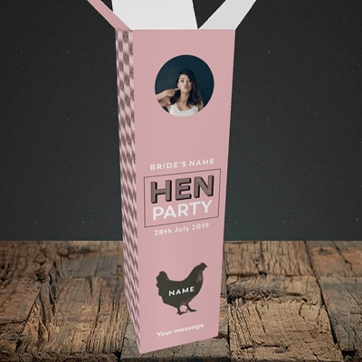 Picture of Hen Party Party Party - Peachy Pink, Wedding Design, Upright Bottle Box
