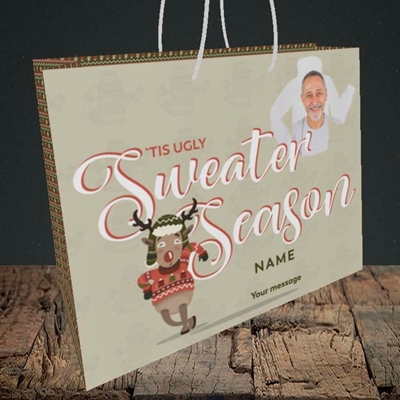 Picture of Ugly Sweater Season, Christmas Design, Medium Landscape Gift Bag