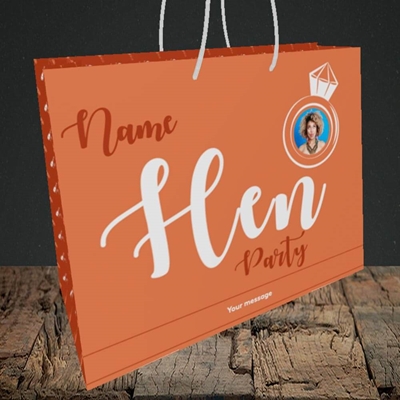 Picture of Hen Party Orange, Wedding Design, Medium Landscape Gift Bag