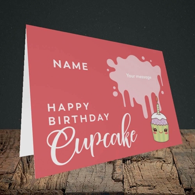 Picture of Cupcake(Without Photo), Birthday Design, Landscape Greetings Card