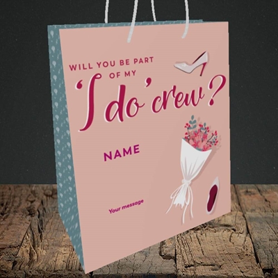 Picture of I Do Crew(Without Photo), Wedding Design, Medium Portrait Gift Bag
