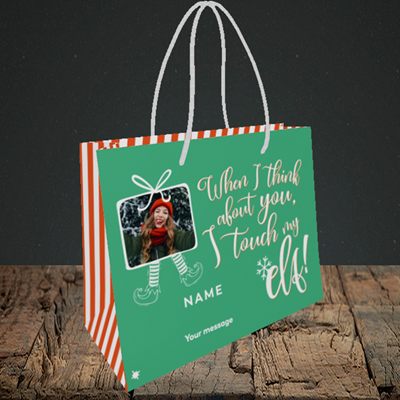 Picture of Touch My Elf, Christmas Design, Small Landscape Gift Bag