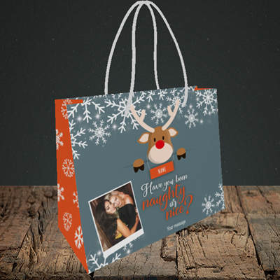 Picture of Naughty, Christmas Design, Small Landscape Gift Bag