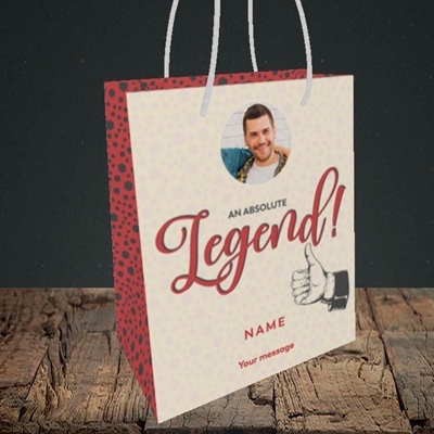 Picture of Absolute Legend, Thank You Design, Small Portrait Gift Bag