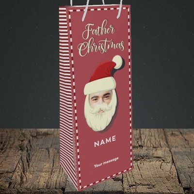 Picture of Father Christmas Mask, Christmas Design, Bottle Bag