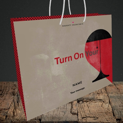 Picture of Turn On Your Red Light (Without Photo), Valentine's Design, Medium Landscape Gift Bag