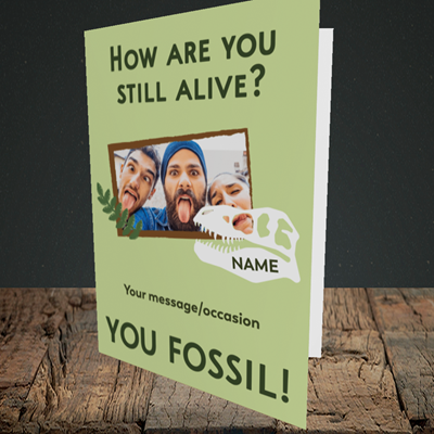Picture of Fossil, Birthday Design, Portrait Greetings Card