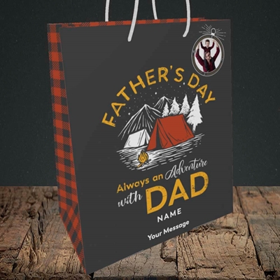 Picture of Adventure With Dad, Father's Day Design, Medium Portrait Gift Bag