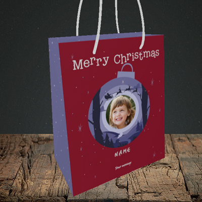 Picture of Bauble Scene, Christmas Design, Small Portrait Gift Bag