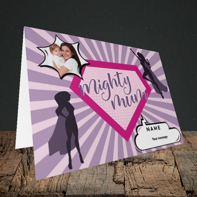 Picture of Mighty Mum, Mother's Day Design, Landscape Greetings Card