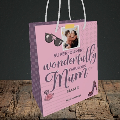 Picture of Super-Duper, Mother's Day Design, Small Portrait Gift Bag