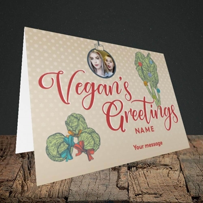Picture of Vegan's Greetings, Christmas Design, Landscape Greetings Card