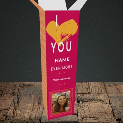 Picture of Love You Even More, Anniversary Design, Upright Bottle Box